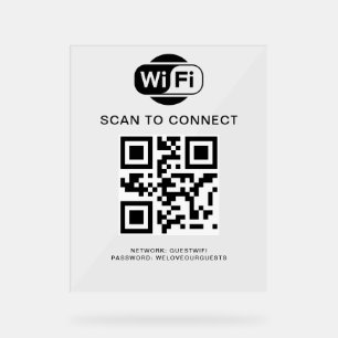 WiFi-wachtwoord QR-codescan om verbinding te mak Acryl Bord