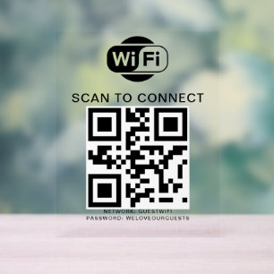 WiFi-wachtwoord QR-codescan om verbinding te mak Acryl Bord