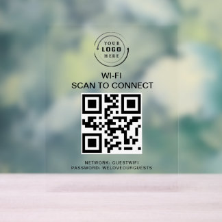 WiFi-wachtwoord | QR-codescan om verbinding te mak Acryl Bord