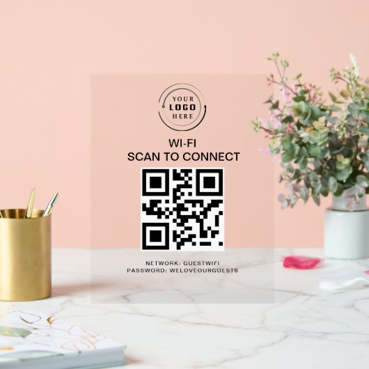 WiFi-wachtwoord | QR-codescan om verbinding te mak Acryl Bord (Huwelijk)