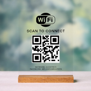 WiFi-wachtwoord QR-codescan om verbinding te mak Acryl Bord