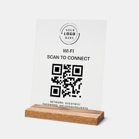 WiFi-wachtwoord | QR-codescan om verbinding te mak Acryl Bord (Hoek)