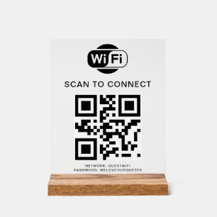 WiFi-wachtwoord   QR-codescan om verbinding te mak Acryl Bord