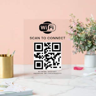 WiFi-wachtwoord QR-codescan om verbinding te mak Acryl Bord
