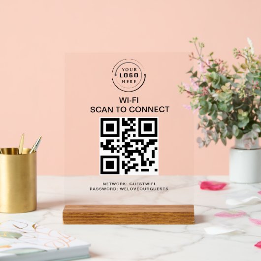 WiFi-wachtwoord | QR-codescan om verbinding te mak Acryl Bord (Huwelijk)