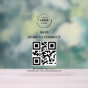 WiFi-wachtwoord   QR-codescan om verbinding te mak Acryl Bord