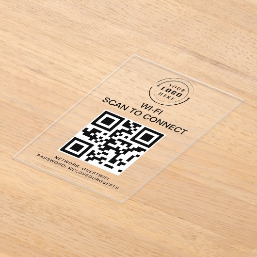 WiFi-wachtwoord | QR-codescan om verbinding te mak Acryl Uitnodigingen (Laagn)