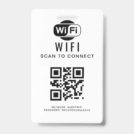 WiFi-wachtwoord | QR-codescan om verbinding te mak Badge (Voorzijde)