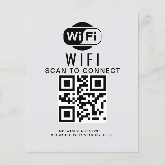 WiFi-wachtwoord | QR-codescan om verbinding te mak Flyer (Voorkant)