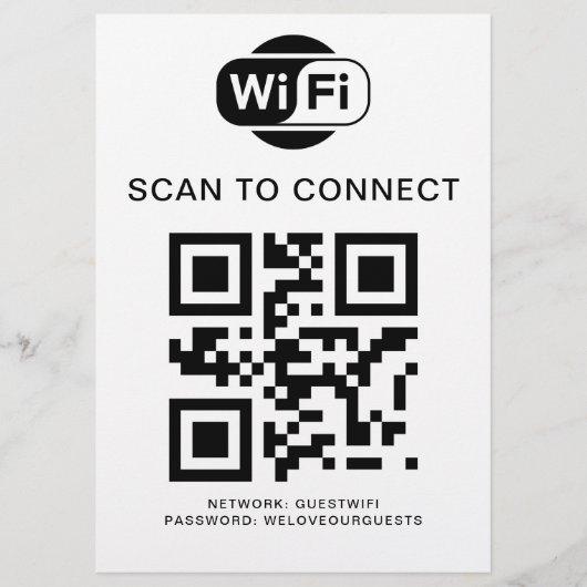 WiFi-wachtwoord | QR-codescan om verbinding te mak Flyer (Voorkant)