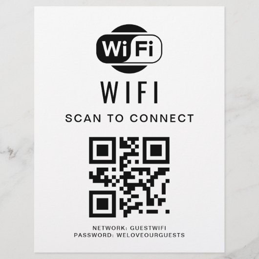 WiFi-wachtwoord | QR-codescan om verbinding te mak Flyer (Voorkant)