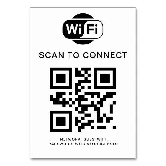 WiFi-wachtwoord | QR-codescan om verbinding te mak Kaart (Voorkant)