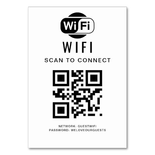WiFi-wachtwoord | QR-codescan om verbinding te mak Kaart (Voorkant)