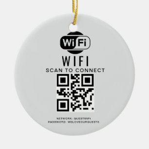WiFi-wachtwoord   QR-codescan om verbinding te mak Keramisch Ornament