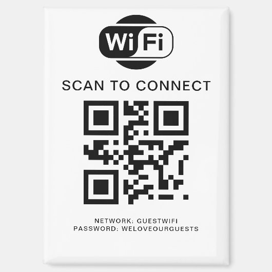 WiFi-wachtwoord | QR-codescan om verbinding te mak Magneet (Voorkant)