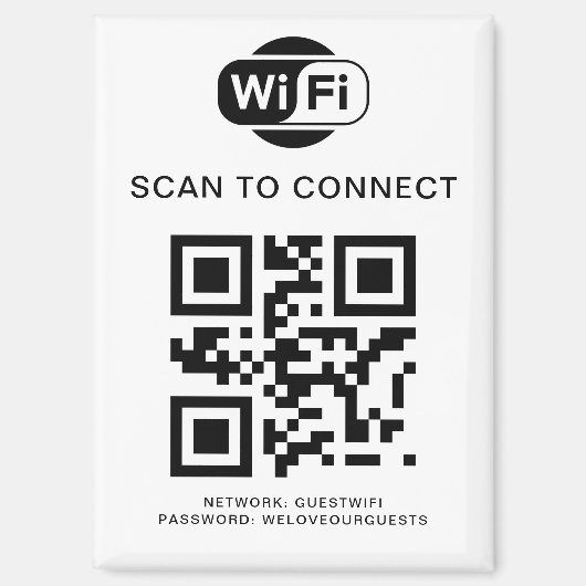 WiFi-wachtwoord | QR-codescan om verbinding te mak Magneet (Voorkant)