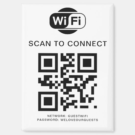 WiFi-wachtwoord | QR-codescan om verbinding te mak Magneet (Voorkant)