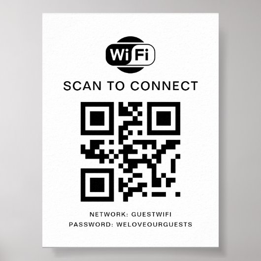 WiFi-wachtwoord | QR-codescan om verbinding te mak Poster (Voorkant)