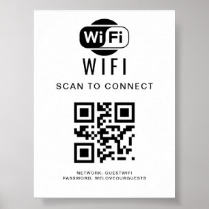 WiFi-wachtwoord   QR-codescan om verbinding te mak Poster