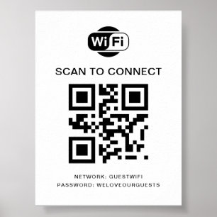 WiFi-wachtwoord   QR-codescan om verbinding te mak Poster