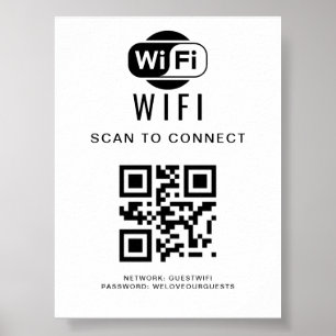 WiFi-wachtwoord   QR-codescan om verbinding te mak Poster