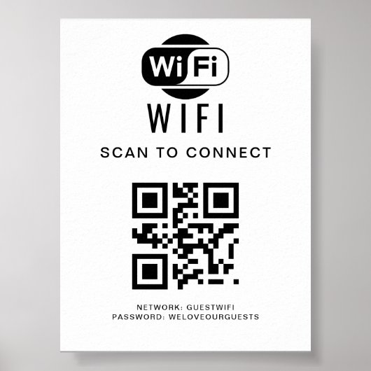 WiFi-wachtwoord | QR-codescan om verbinding te mak Poster (Voorkant)