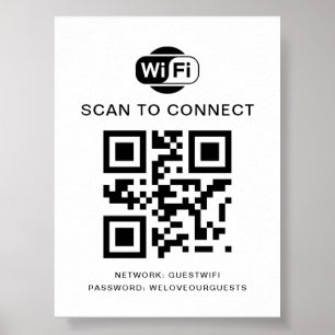 WiFi-wachtwoord QR-codescan om verbinding te mak Poster