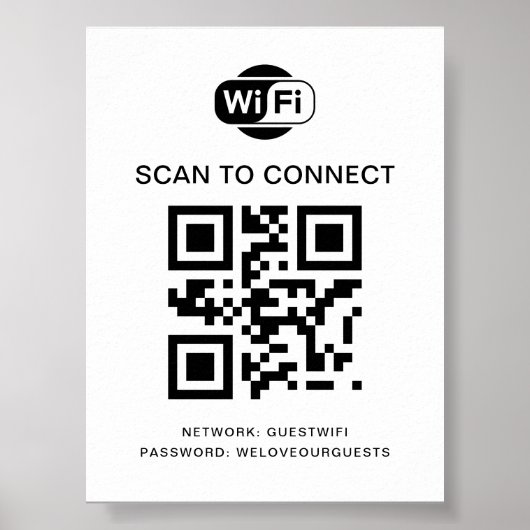 WiFi-wachtwoord | QR-codescan om verbinding te mak Poster (Voorkant)