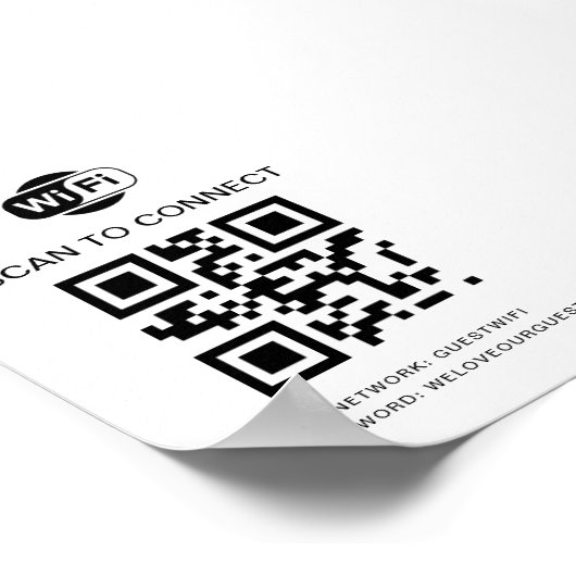 WiFi-wachtwoord | QR-codescan om verbinding te mak Poster (Hoek)