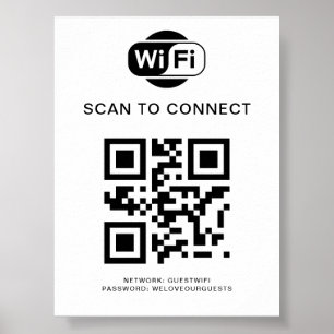 WiFi-wachtwoord   QR-codescan om verbinding te mak Poster
