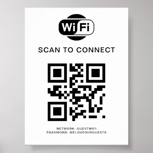 WiFi-wachtwoord | QR-codescan om verbinding te mak Poster (Voorkant)