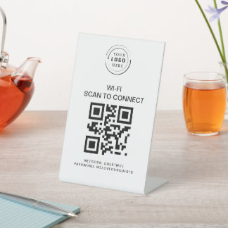 WiFi-wachtwoord | QR-codescan om verbinding te mak Reclamebord Met Voetstuk