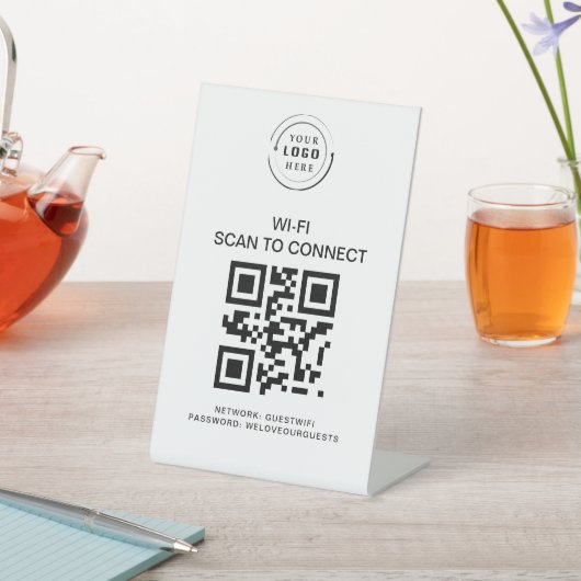 WiFi-wachtwoord | QR-codescan om verbinding te mak Reclamebord Met Voetstuk (Insitu)