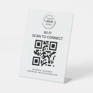 WiFi-wachtwoord   QR-codescan om verbinding te mak Reclamebord Met Voetstuk