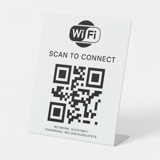 WiFi-wachtwoord | QR-codescan om verbinding te mak Reclamebord Met Voetstuk (Voorkant)