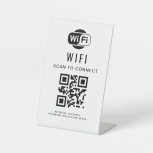 WiFi-wachtwoord QR-codescan om verbinding te mak Reclamebord Met Voetstuk