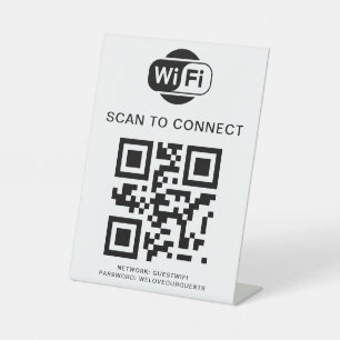 WiFi-wachtwoord QR-codescan om verbinding te mak Reclamebord Met Voetstuk