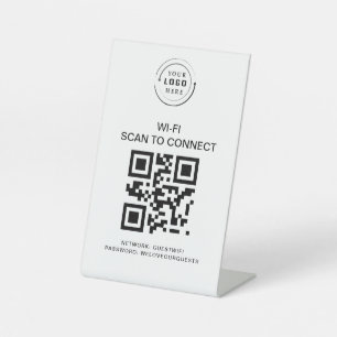 WiFi-wachtwoord QR-codescan om verbinding te mak Reclamebord Met Voetstuk