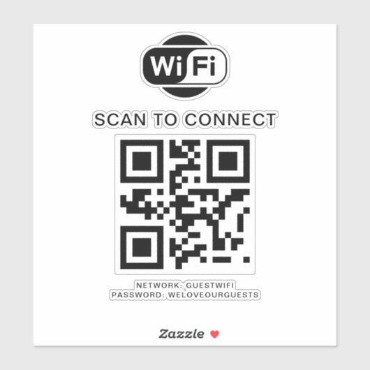 WiFi-wachtwoord | QR-codescan om verbinding te mak Sticker (Vel)