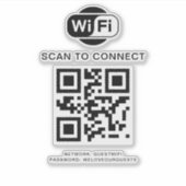 WiFi-wachtwoord | QR-codescan om verbinding te mak Sticker (Voorkant)