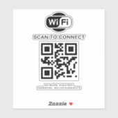WiFi-wachtwoord | QR-codescan om verbinding te mak Sticker (Vel)