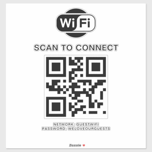 WiFi-wachtwoord | QR-codescan om verbinding te mak Sticker (Vel)