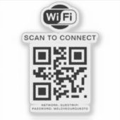 WiFi-wachtwoord | QR-codescan om verbinding te mak Sticker (Voorkant)