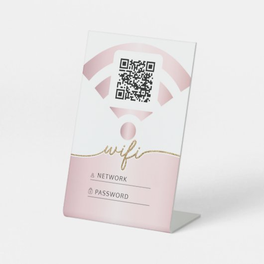 WiFi-wachtwoord Reclamebord Met Voetstuk (Voorkant)