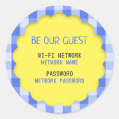 WiFi-wachtwoord Ronde Sticker (Voorkant)