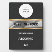 Wifi Wachtwoord Sign Zwart Suede Goud & Zilver Fotoplaat (voorkant)