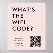 WiFi-wachtwoord | Wat is de WiFi-code? QR-code Roz Poster (Voorkant)