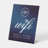 WiFi Wachtwoordcode Business Logo Blue Reclamebord Met Voetstuk (Voorkant)