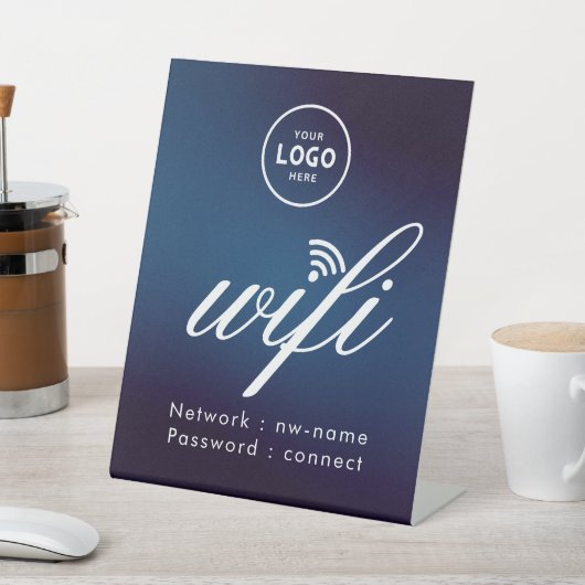 WiFi Wachtwoordcode Business Logo Blue Reclamebord Met Voetstuk (Insitu)