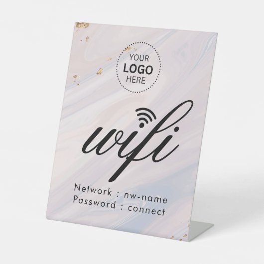 WiFi-wachtwoordcode Business Logo Reclamebord Met Voetstuk (Voorkant)